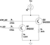 Figure 5. LED drive current is selected based on the current levels from the PSD